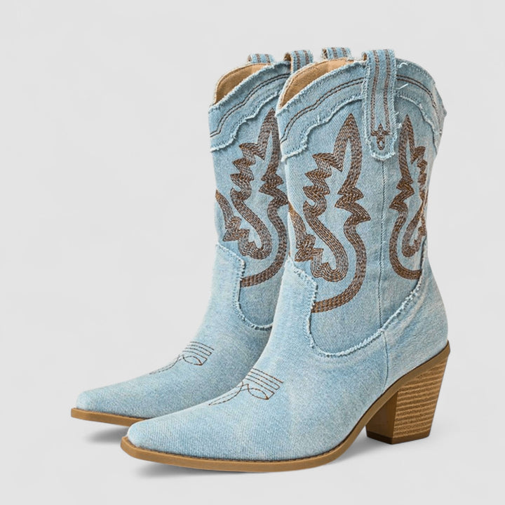 Women's Embroidered Western Ankle Boots