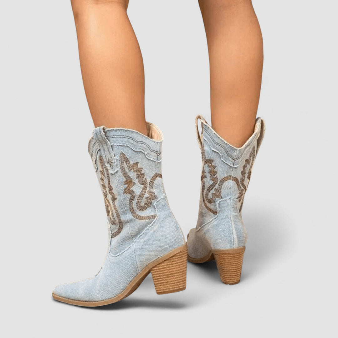 Women's Embroidered Western Ankle Boots