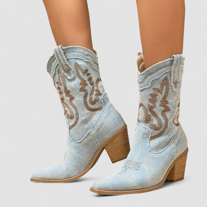 Women's Embroidered Western Ankle Boots