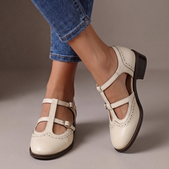 Perforated Strappy Mary Janes