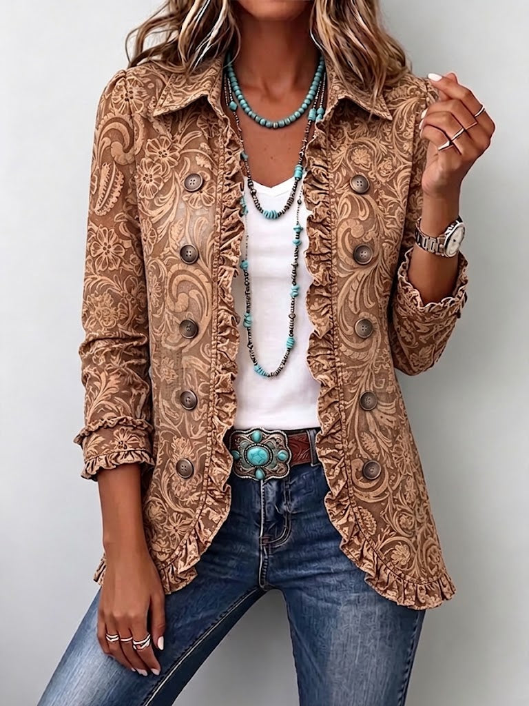 Brown Vintage Floral Jacket – product image