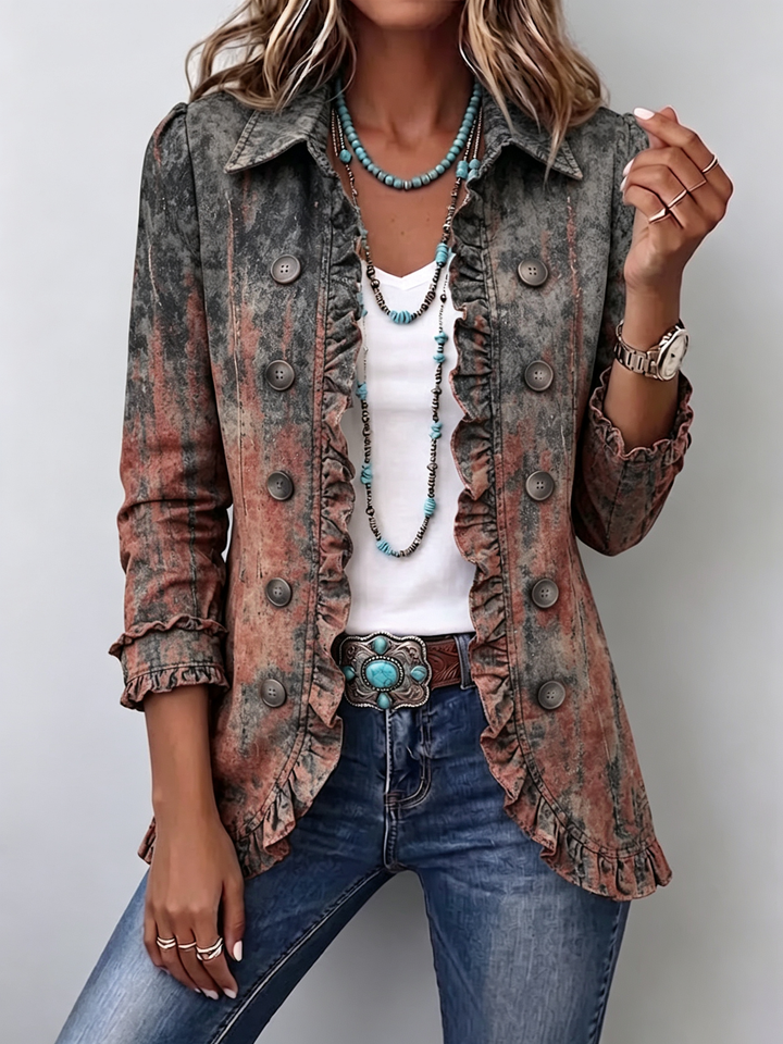 Textured Ombré Jacket with Ruffles – product image