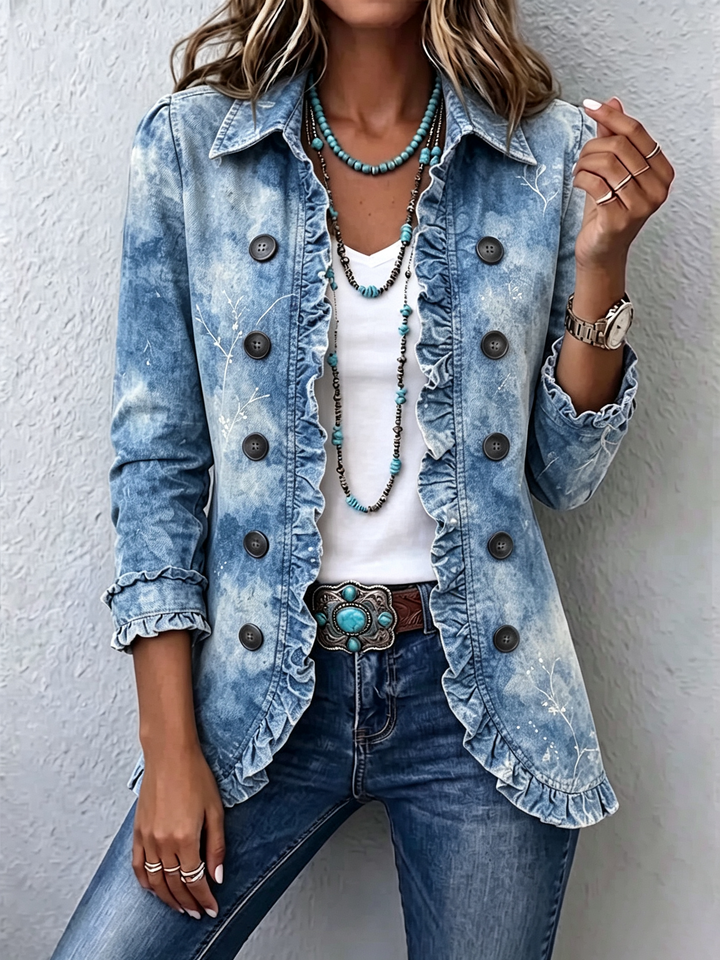 Ombré Floral Jacket with Ruffles – product image