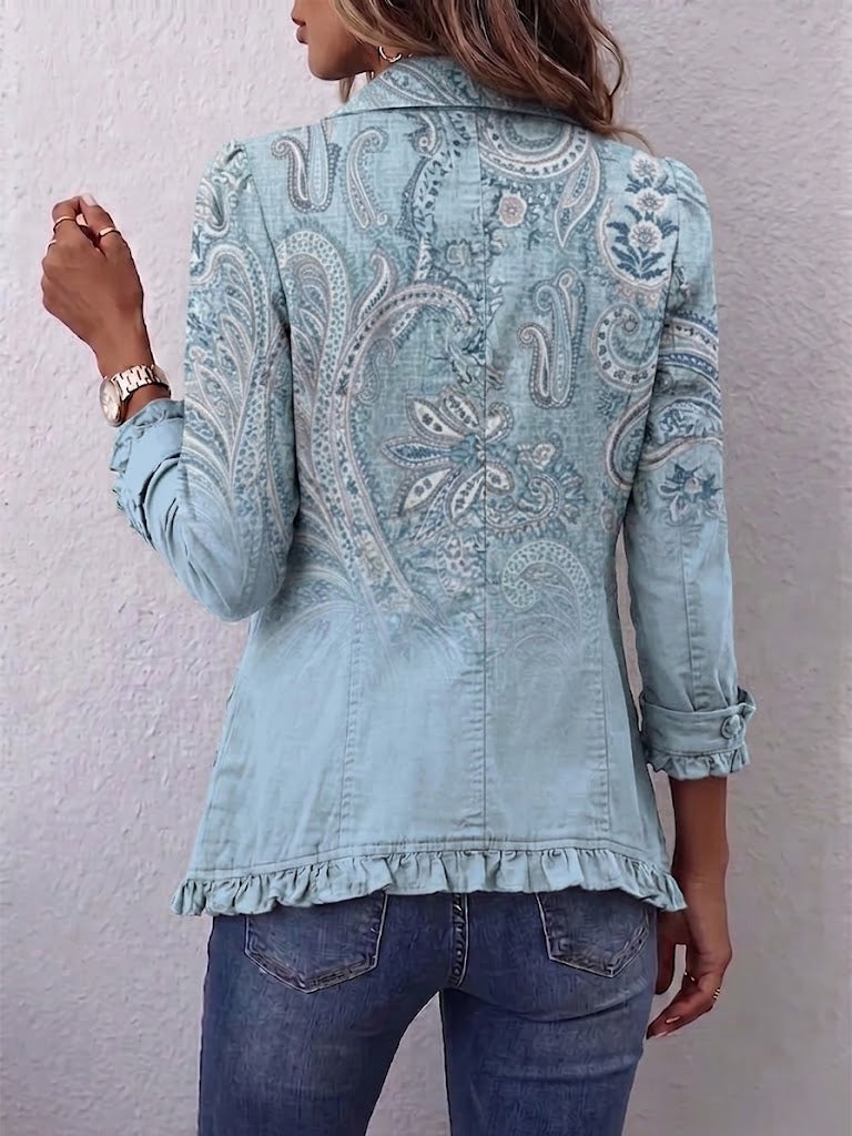 Sky Blue Vintage-Style Paisley Jacket – product image 2