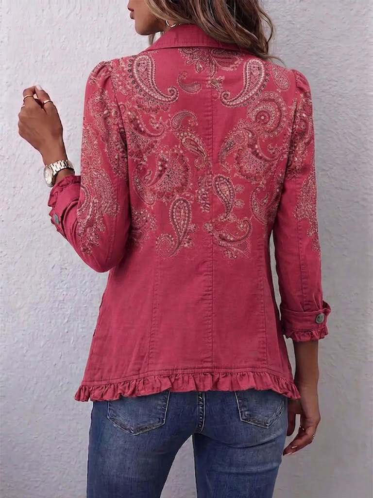 Pink Paisley Jacket with Ruffles – product image 2