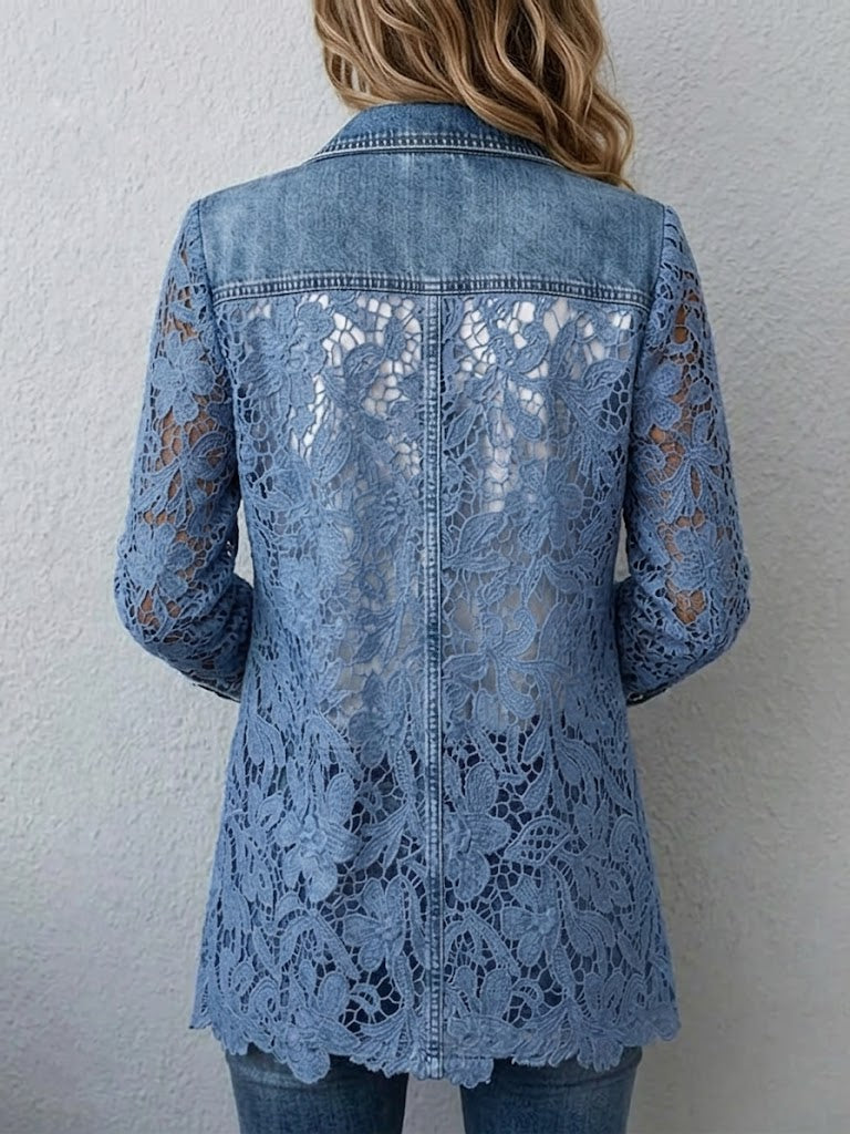 Fitted Floral Blazer with Gold Button – product image 2