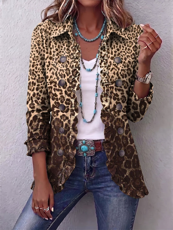 Multicolor Leopard Jacket with Ruffles – product image