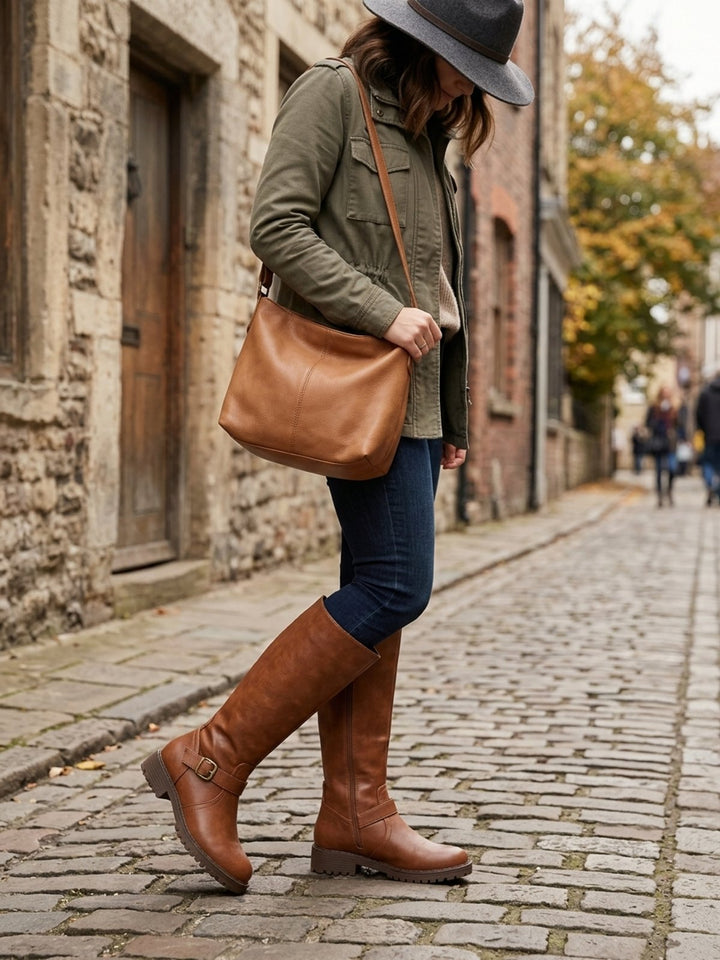 Women's Knee-High Boots with Side Zip