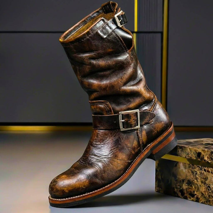 Women's Elegant Vintage-Style Leather Boots