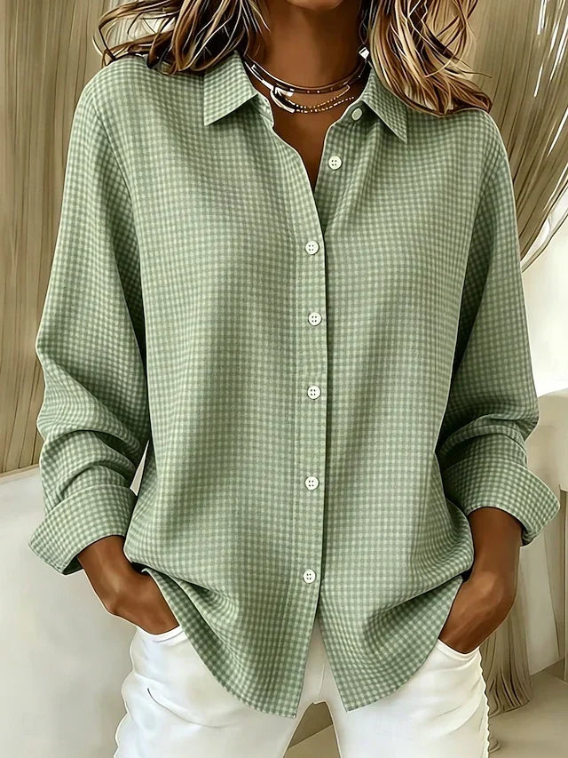 Women's Casual Gingham Blouse