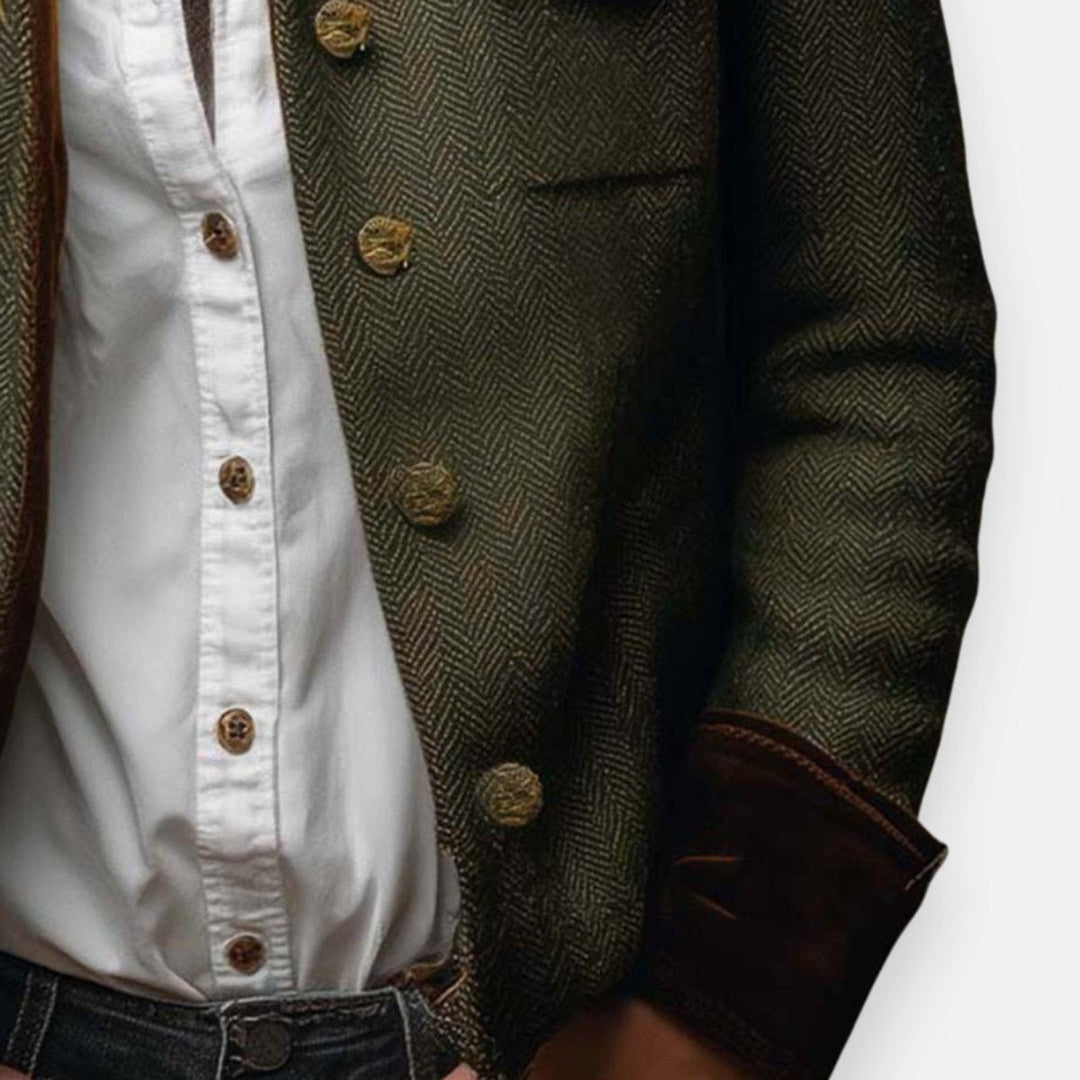 Women's Military-Style Herringbone Jacket
