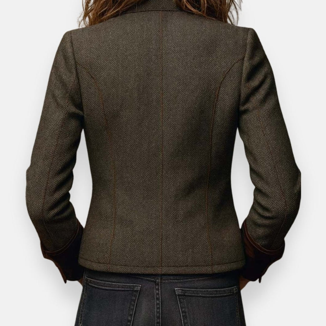 Women's Military-Style Herringbone Jacket