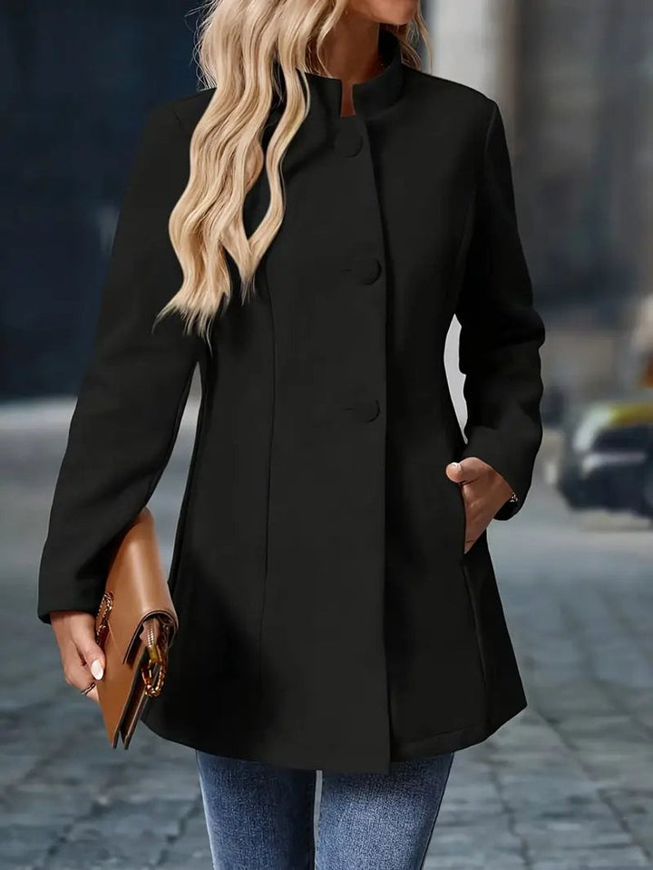Women's Elegant Stand-Collar Long Blazer